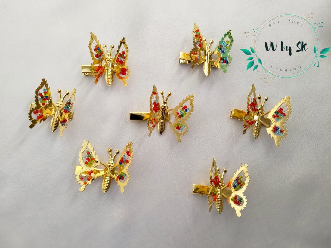 Glam Hair Accessories Stones Butterfly Pins | VV-24-GHAB-33