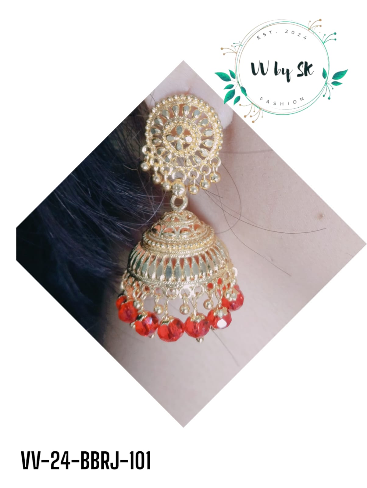 Bling Baubles Red Jhumka | VV-24-BBRJ-101