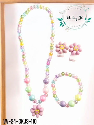 Glimmer Kids Flower Jewelry Set | VV-24-GKJS-110