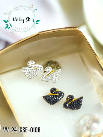 Gold Sunshine Swan Earrings | VV-24-GSE-0108