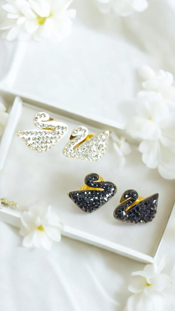 Gold Sunshine Swan Earrings | VV-24-GSE-0108