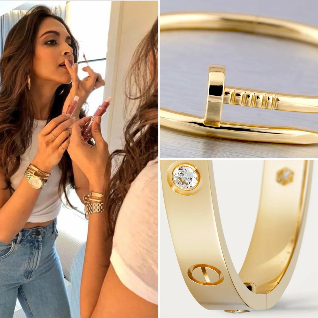 3-Piece Stack Bundle: Cartier Love, Nail Bangle, and Ring