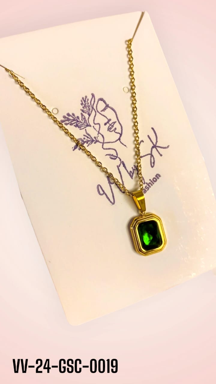 Green Square Gold Sunshine Pendant | VV-24-GSP-0019