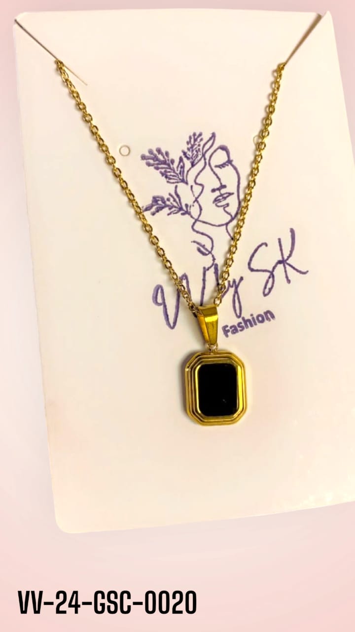 Black Square Gold Sunshine Pendant | VV-24-GSP-0020