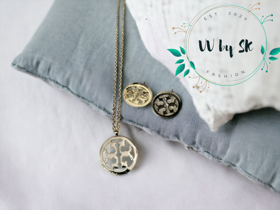 2 Piece Tory Burch-Inspired Stainless Steel Pendant Set | VV-24-TBIN-106