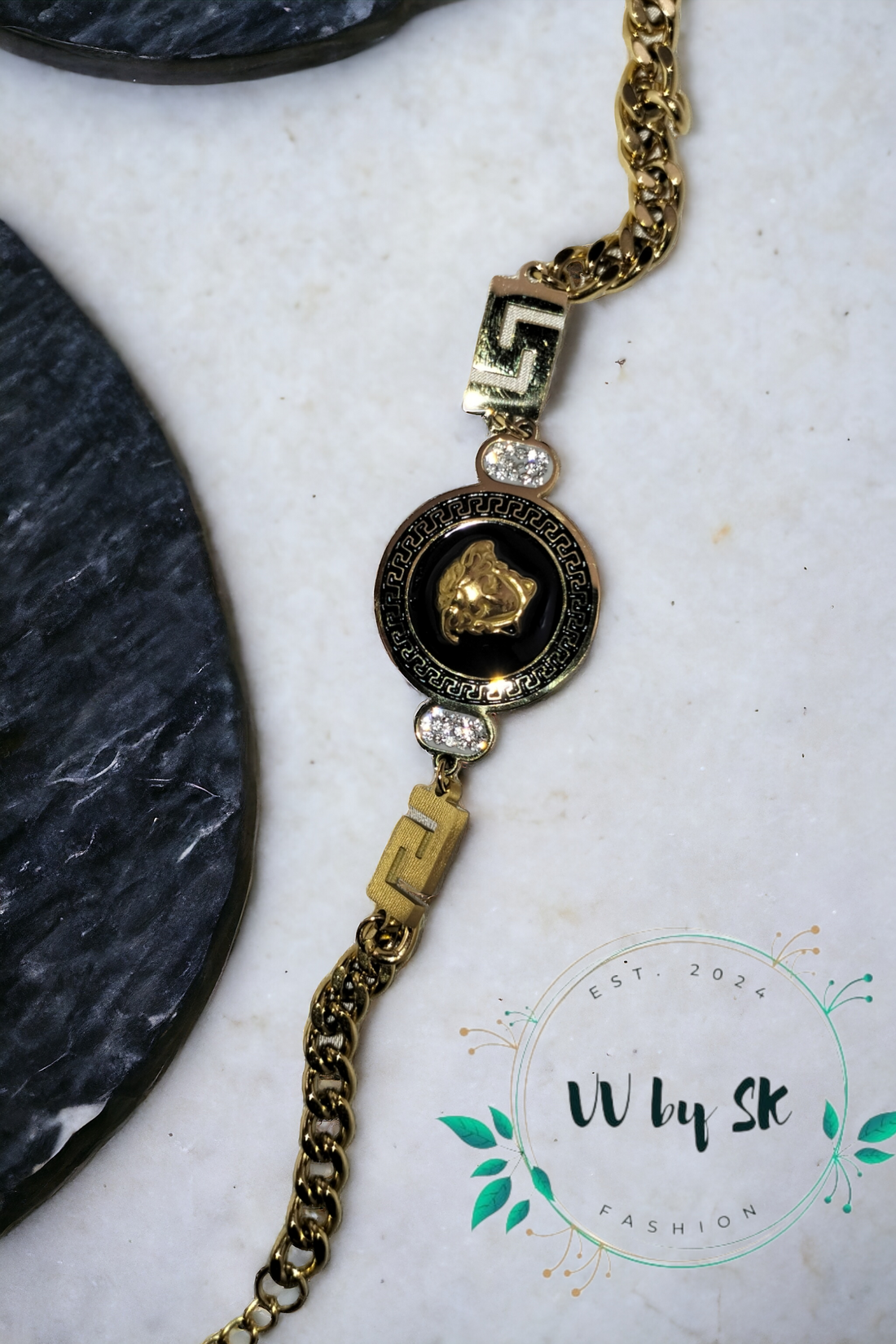 Versace-Inspired Stainless Steel Bracelet | VV-24-BRA-75