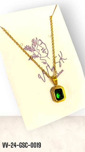 Green Square Gold Sunshine Pendant | VV-24-GSP-0019