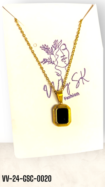 Black Square Gold Sunshine Pendant | VV-24-GSP-0020