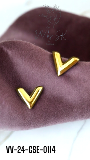 V Shaped Gilded Glowing Earrings | VV-24-GSE-0114