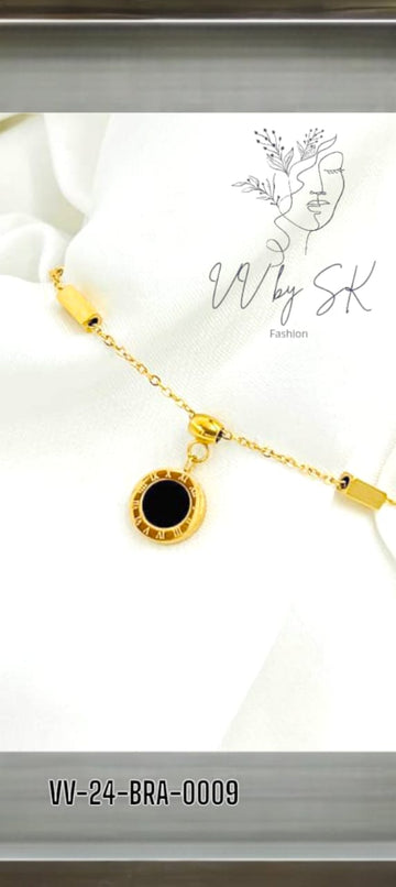Gold Sunshine Bracelets - Roman Black Bracelet | VV-24-BRA-0009