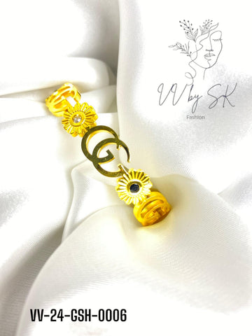 Gold Sunshine Handcuff - GG Gucci Flora Adjustable | VV-24-GSH-0006