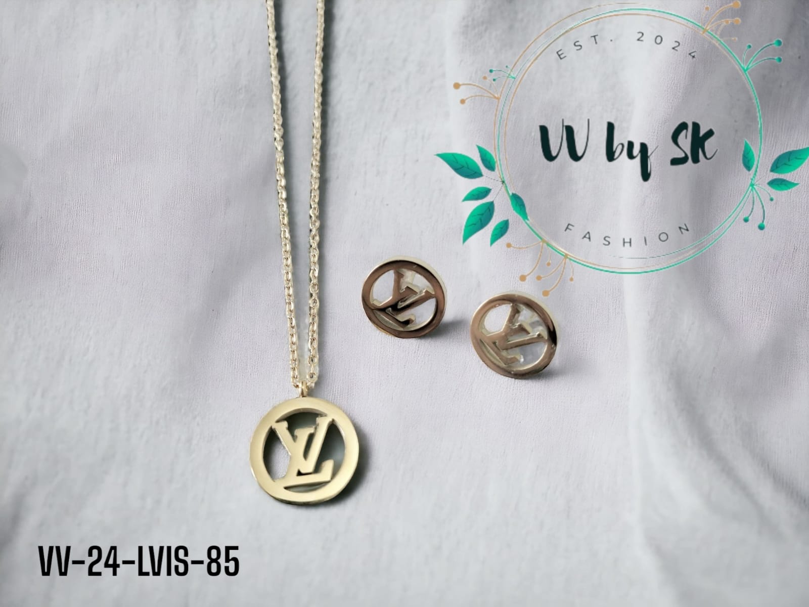 2 Piece Louis Vuitton-Inspired Stainless Steel Pendant Set | VV-24-LVIS-85