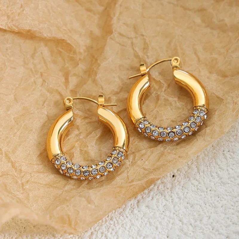 Golden Sparkle Hoop Earrings | VV-24-GSE-0115