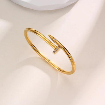 Cartier Nail Bangle with White Stones | VV-24-GSB-0037