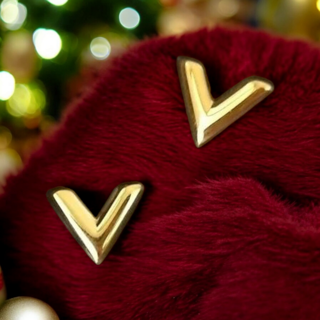 V Shaped Gilded Glowing Earrings | VV-24-GSE-0114