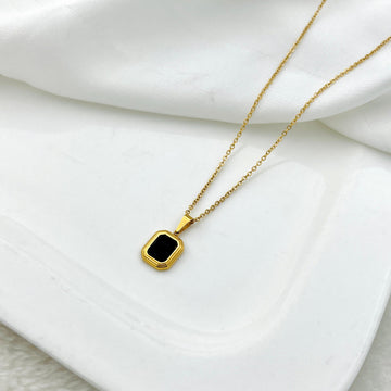 Black Square Gold Sunshine Pendant | VV-24-GSP-0020